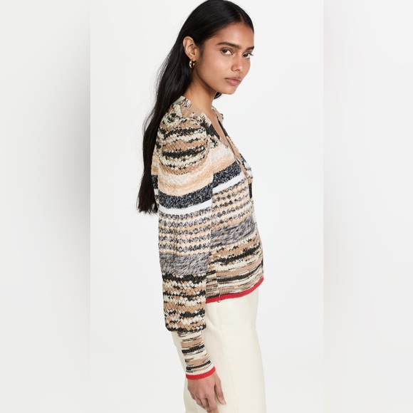 NWT Veronica Beard Cecily Mixed Knit Wool Cardigan Button Sweater Size XS - Picture 3 of 11